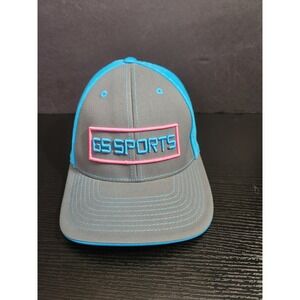 Pacific Headwear GS Sports Pro Model Gray Blue Pink Mesh Flex Hat Sz SM-MED‎